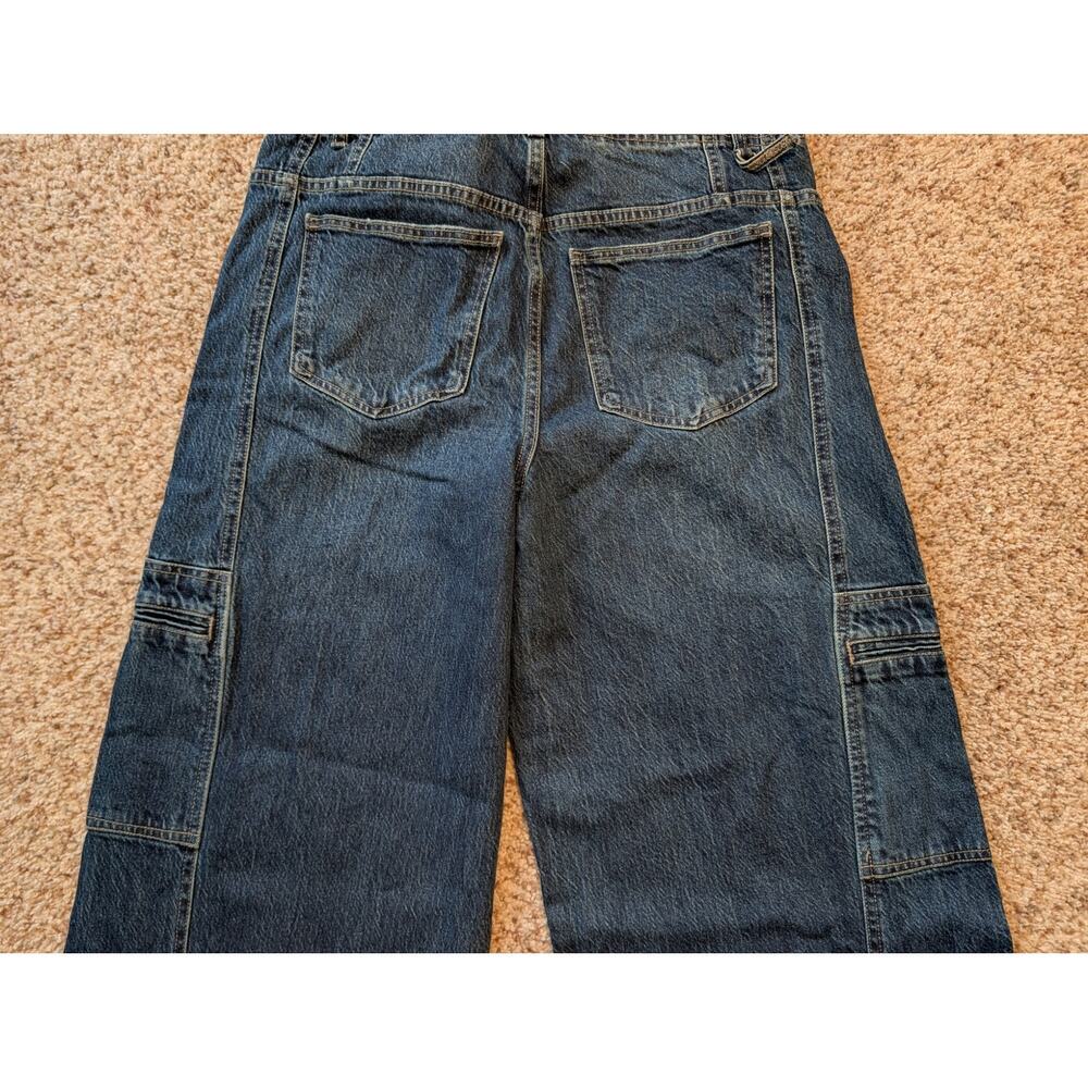 Habitual Women's Wide Leg Cargo Blue Denim Utility Pocket Jeans Size 12/31 - Picture 4 of 12